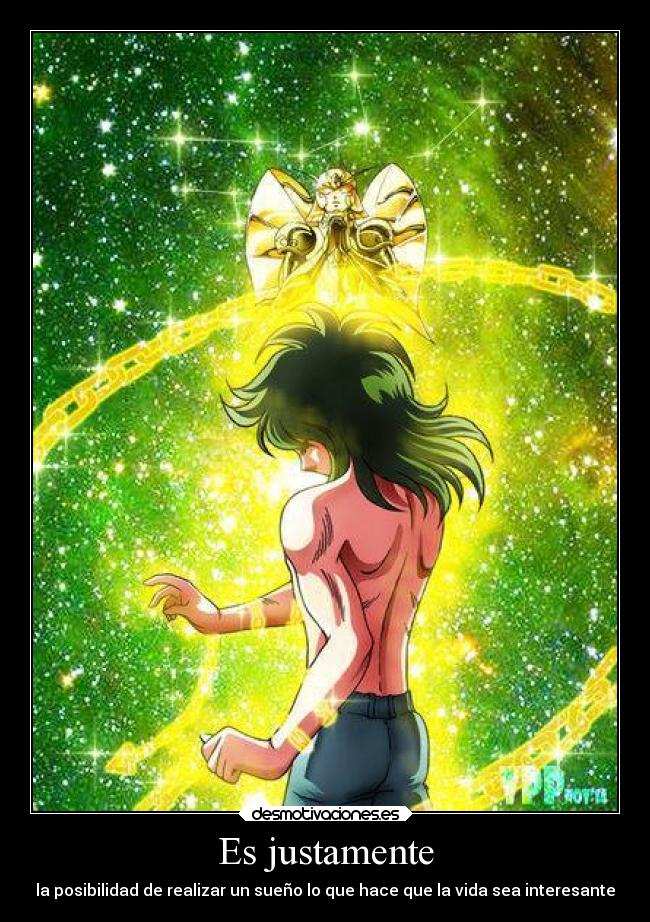 carteles anime shun andromeda virgo armadura sueno desmotivaciones