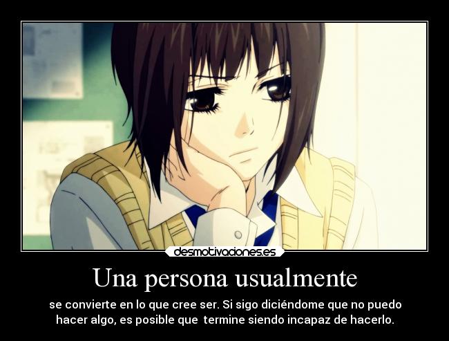 Una persona usualmente -