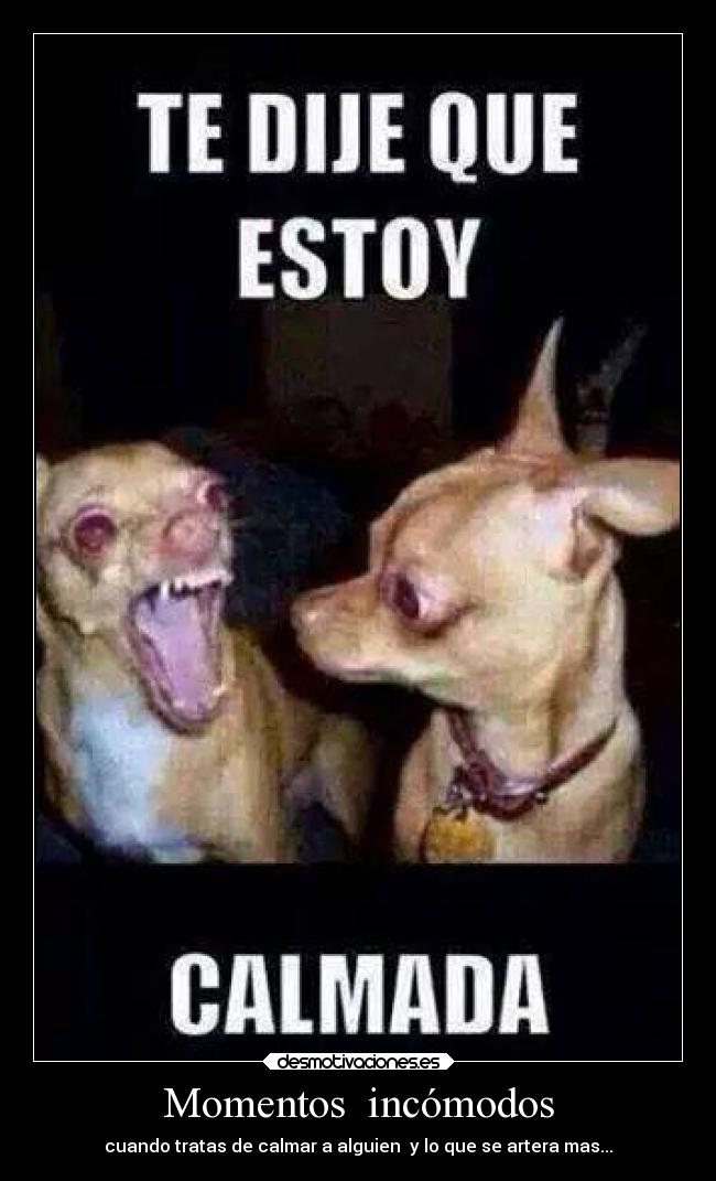 Momentos incómodos - cuando tratas de calmar a alguien y lo que se artera mas...