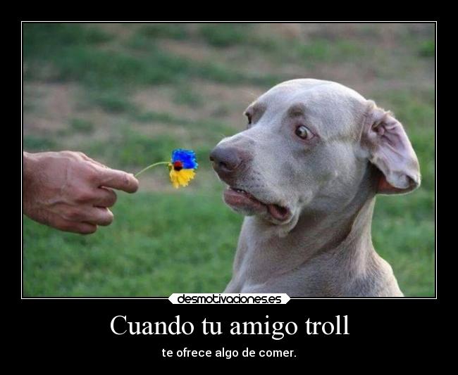 Cuando tu amigo troll - te ofrece algo de comer.