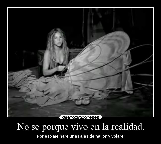 No se porque vivo en la realidad. - Por eso me haré unas alas de nailon y volare.