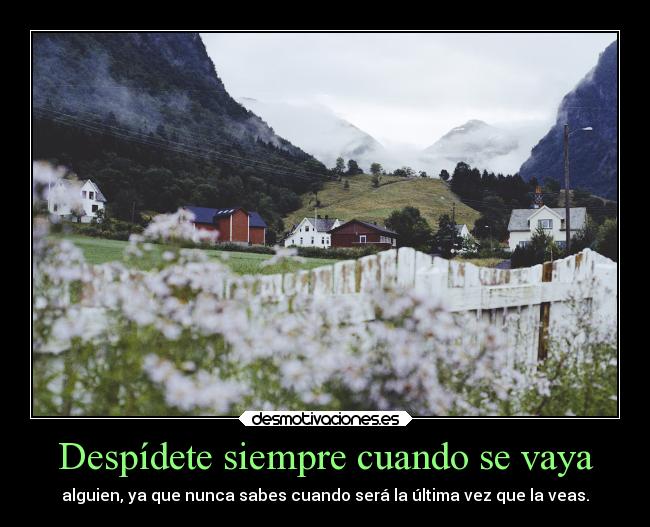 Despídete siempre cuando se vaya - alguien, ya que nunca sabes cuando será la última vez que la veas.