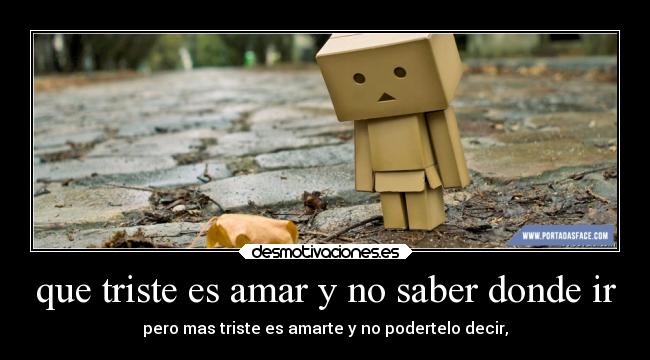 que triste es amar y no saber donde ir -