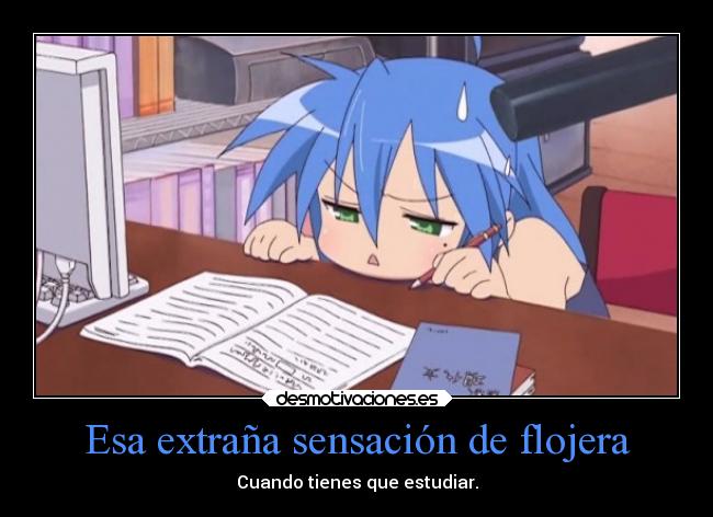 Esa extraña sensación de flojera - Cuando tienes que estudiar.