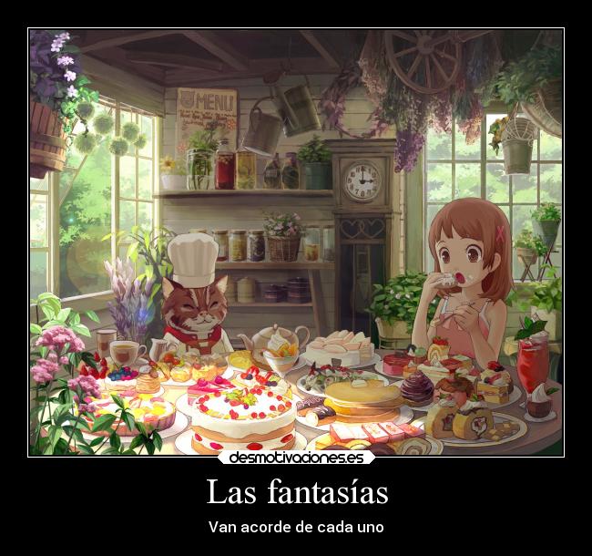 carteles gatos comida anime nina flores fantasia suenos mdteach kuroshonen desmotivaciones