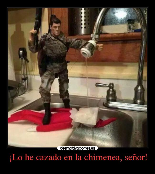 ¡Lo he cazado en la chimenea, señor! -