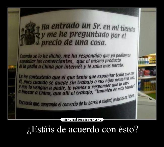 ¿Estáis de acuerdo con ésto? -