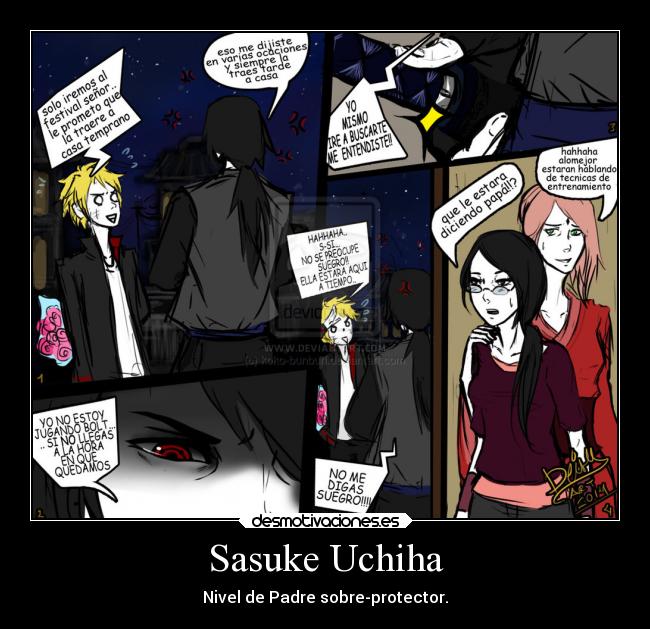 carteles memes anime naruto trolleando sarada sasuka sasuke uchiha bolt desmotivaciones