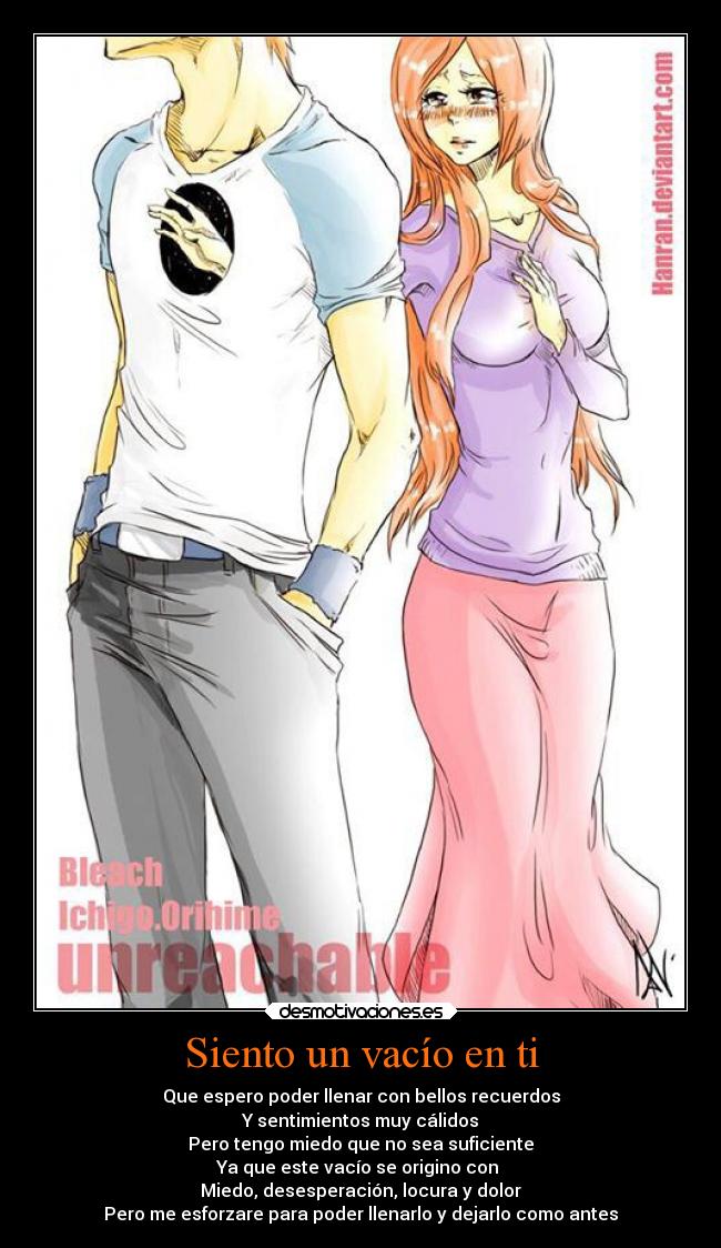 Siento un vacío en ti -