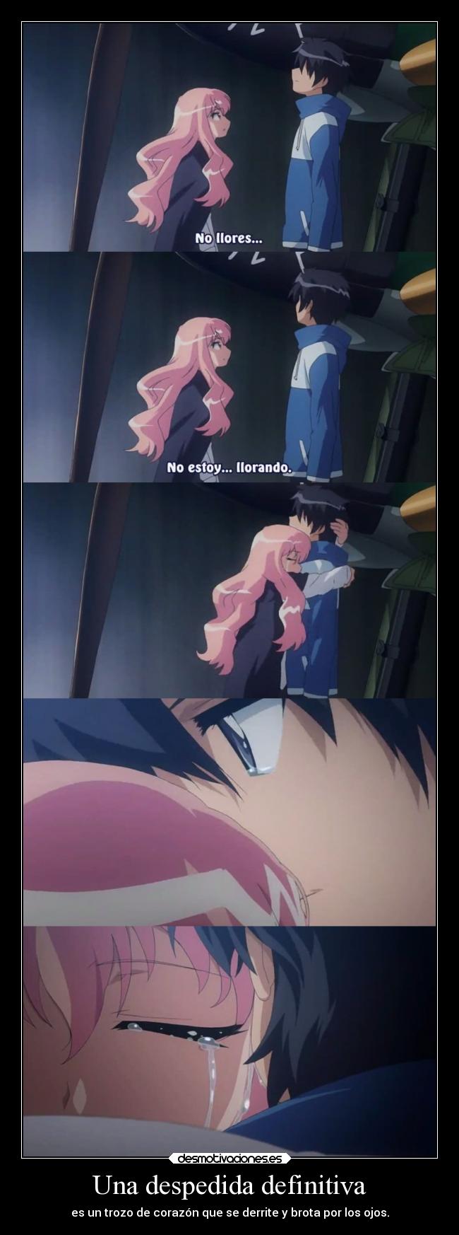 carteles muerte dolor amor anime zero zeronotsukaima tsukaima raptorhunters harukaze manga despedida lagrima desmotivaciones