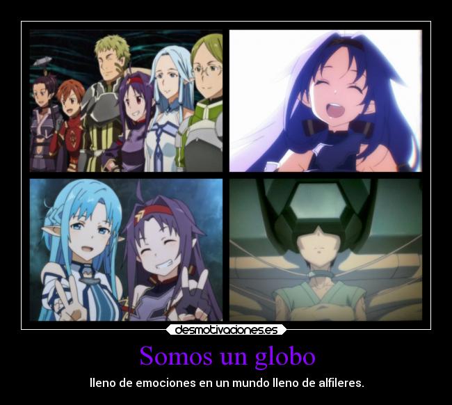 carteles mundo anime yuuki globo alfileres desmotivacion swordartonlinell suenos desilusiones emociones desmotivaciones