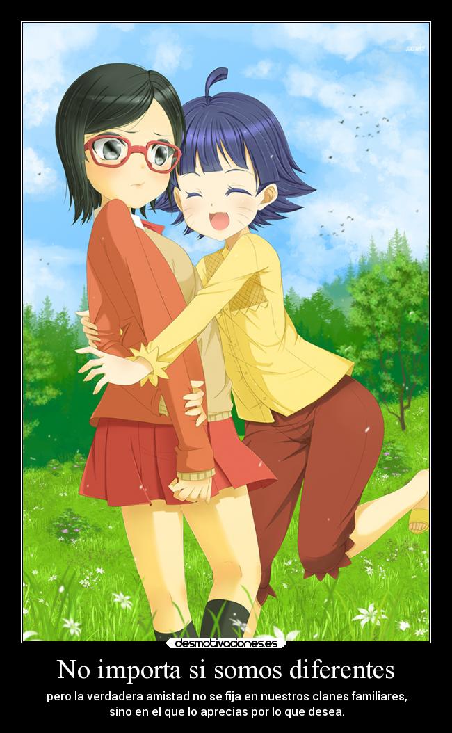 carteles naruto anime sarada uchiha himawari uzumaki hyuga desmotivaciones