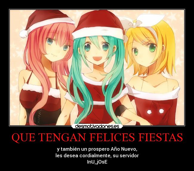carteles navidad vocaloid feliz yprospero 2015 les desea inujose atodos ustedes desmotivaciones