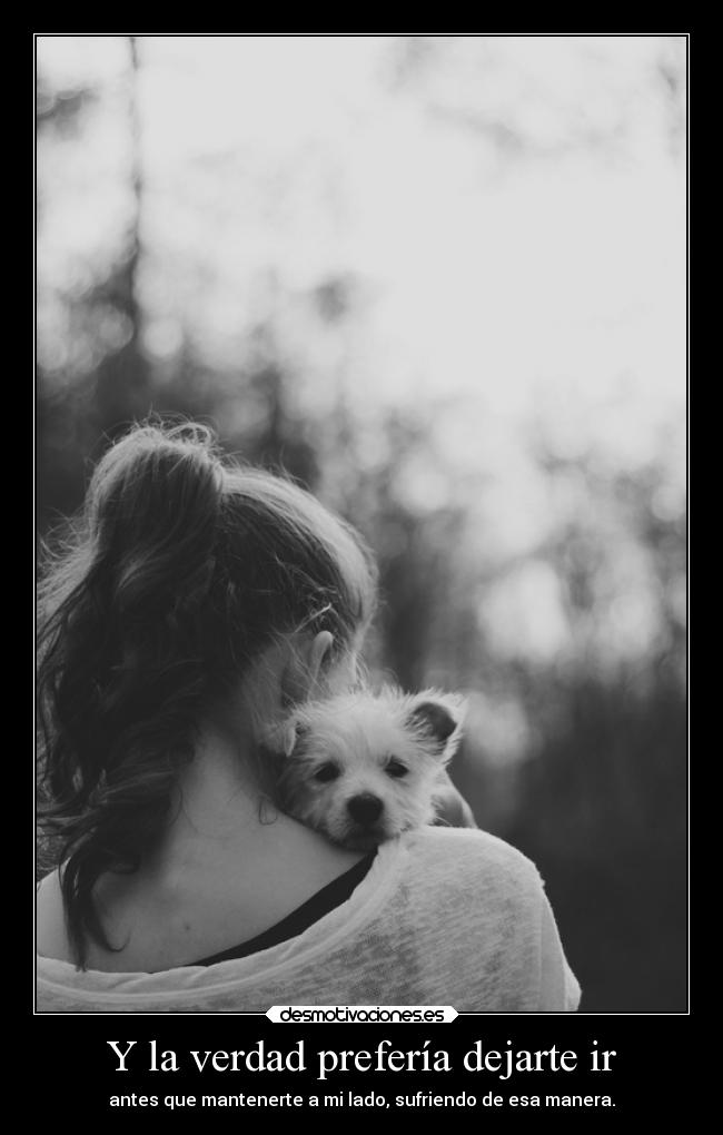 Y la verdad prefería dejarte ir -
