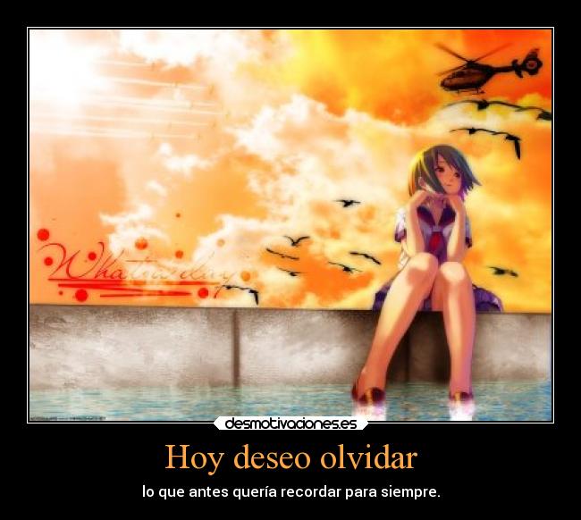 Hoy deseo olvidar -