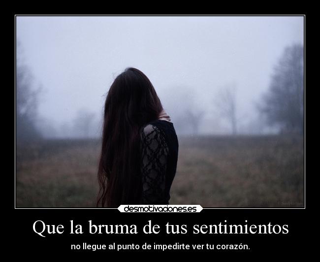 Que la bruma de tus sentimientos -