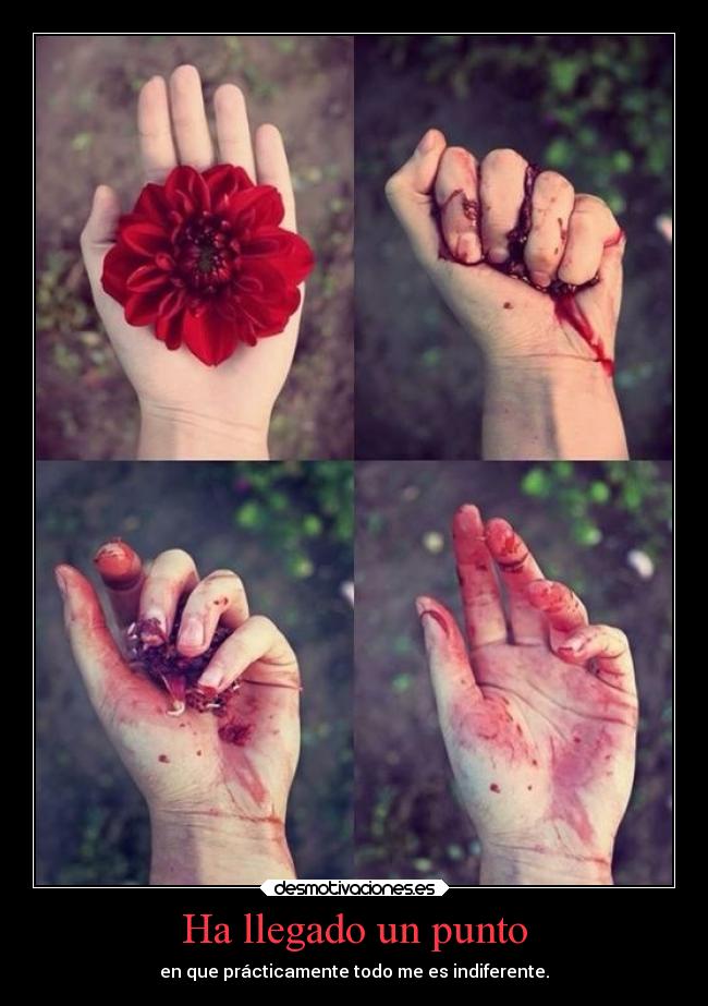 Ha llegado un punto - en que prácticamente todo me es indiferente.