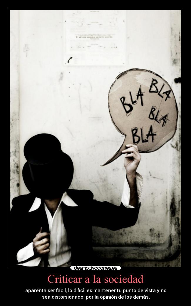 Criticar a la sociedad -