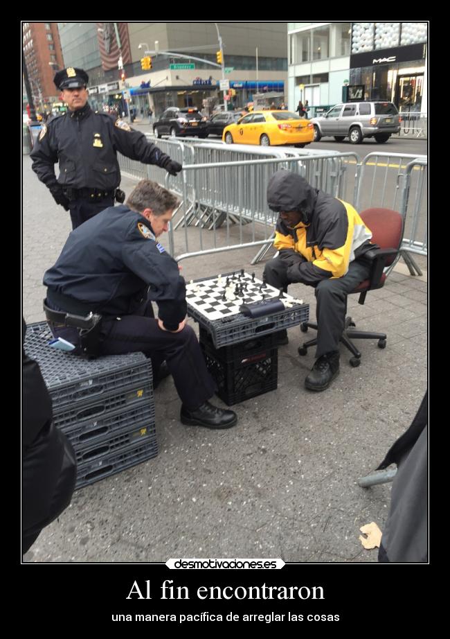 Al fin encontraron - una manera pacífica de arreglar las cosas