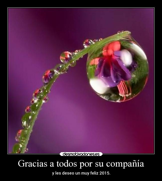Gracias a todos por su compañía - y les deseo un muy feliz 2015.