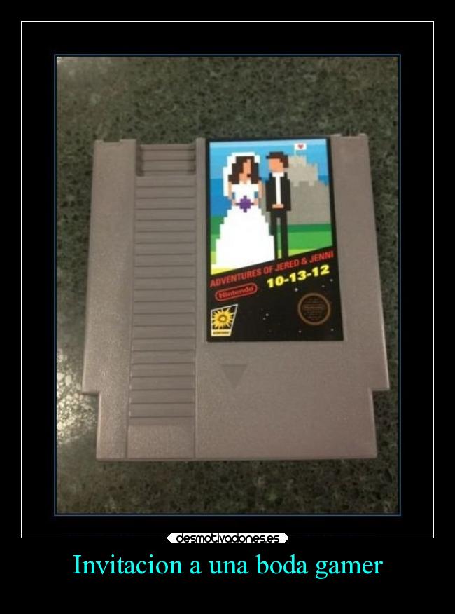 Invitacion a una boda gamer -
