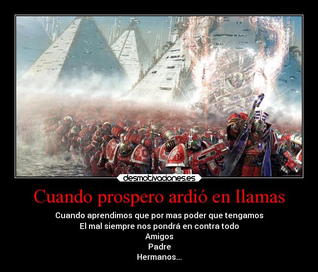 carteles videojuegos warhammer 40k prospero lemman russ magnus rojo desmotivaciones