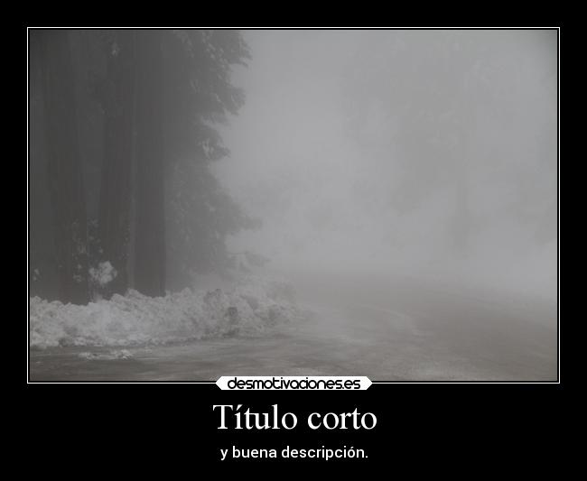 Título corto - y buena descripción.