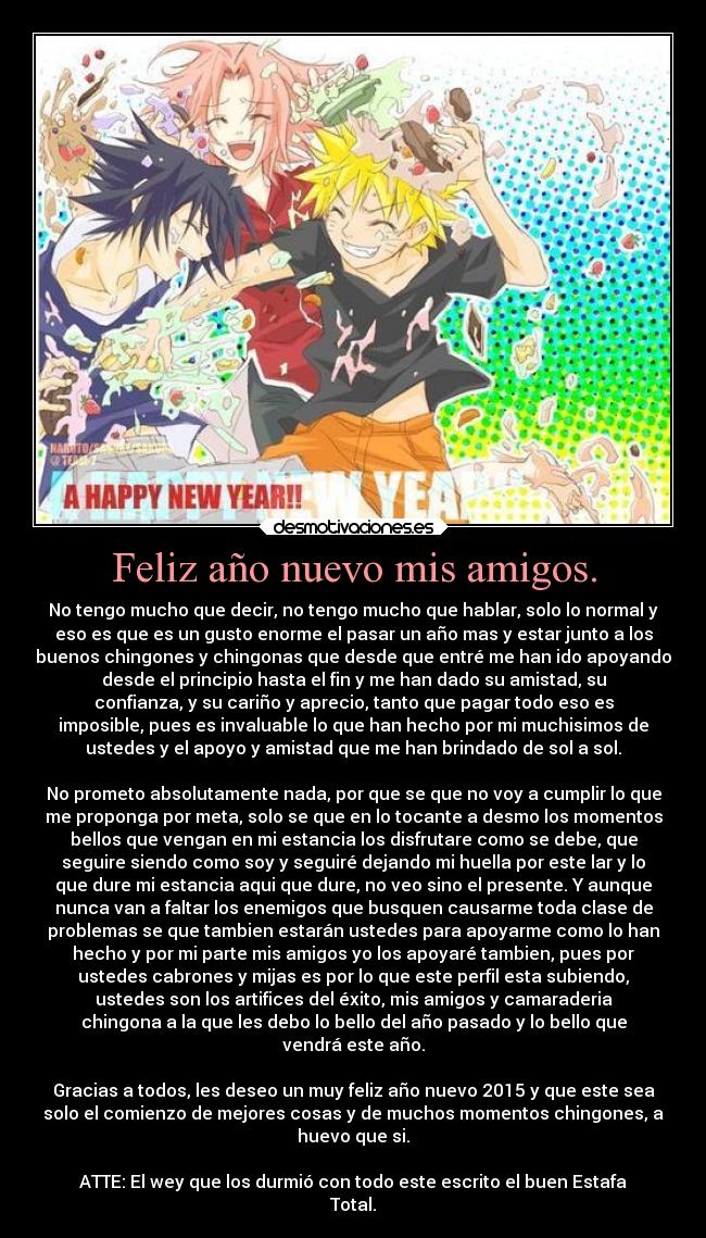 carteles amigos amistad anime felicidad desmotivaciones felizanonuevoatodos festejos futuro felicitaciones desmotivaciones