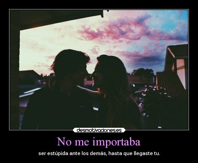 No me importaba - ser estúpida ante los demás, hasta que llegaste tu.