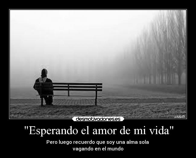 Esperando el amor de mi vida - Pero luego recuerdo que soy una alma sola 
vagando en el mundo