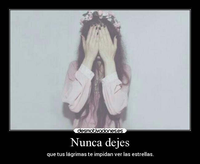 Nunca dejes - que tus lágrimas te impidan ver las estrellas.
