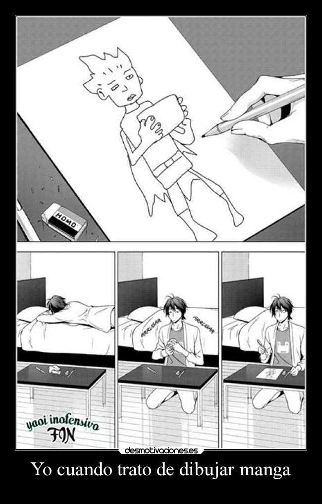 Yo cuando trato de dibujar manga -