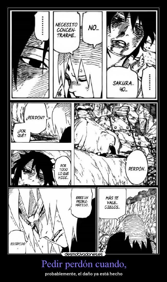 carteles anime desmotivaciones pedir perdon dano desmotivaciones