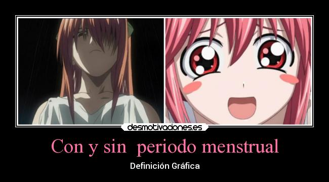 Con y sin periodo menstrual - Definición Gráfica