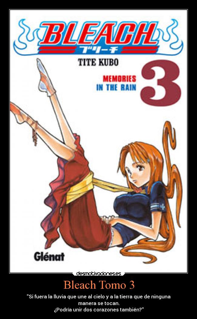 carteles anime manga bleach tomo poema orihime inoue desmotivaciones