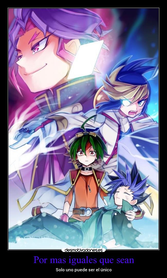 carteles anime yugioh yuya yuto yugo yuri arc dimensiones diferentes desmotivaciones