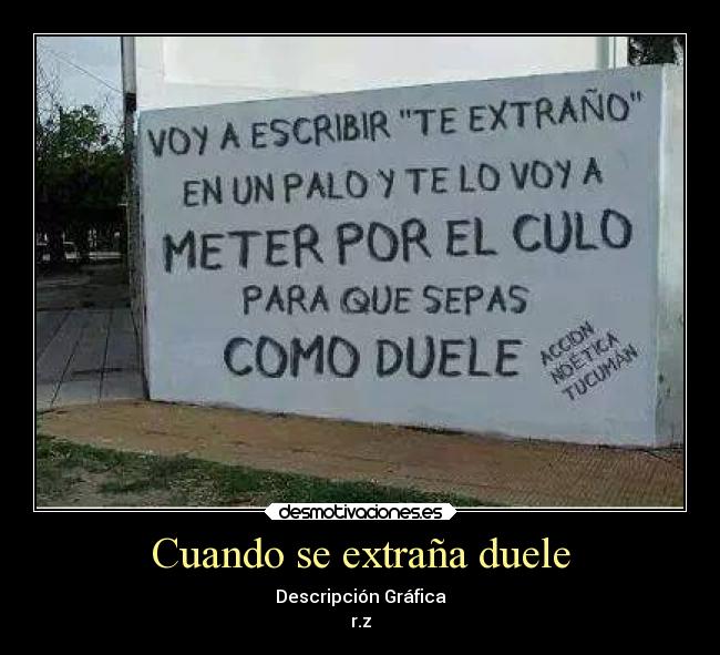 Cuando se extraña duele - Descripción Gráfica
r.z