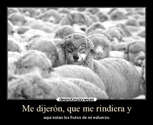 Me dijerón, que me rindiera y - 