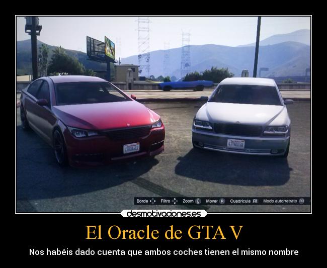 El Oracle de GTA V - Nos habéis dado cuenta que ambos coches tienen el mismo nombre