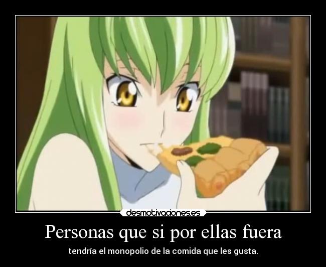 carteles comida anime humor code geass theinmortals mortals raptorhunters pizza desmotivaciones