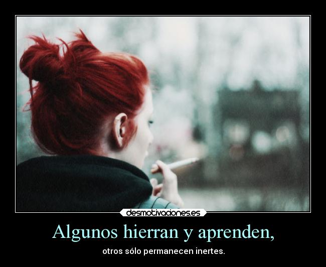 Algunos hierran y aprenden, - otros sólo permanecen inertes.