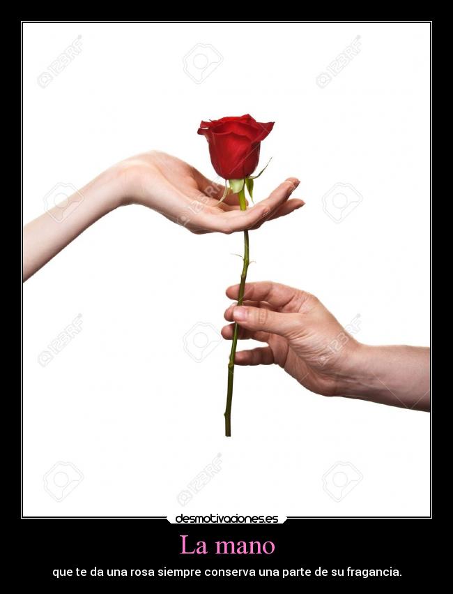La mano - que te da una rosa siempre conserva una parte de su fragancia.