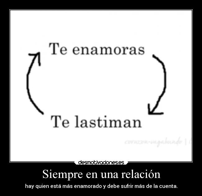 Siempre en una relación - hay quien está más enamorado y debe sufrir más de la cuenta.