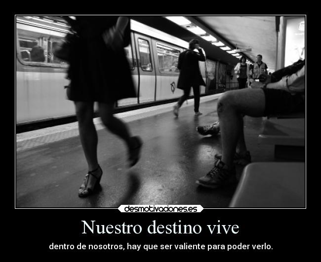 Nuestro destino vive - dentro de nosotros, hay que ser valiente para poder verlo.