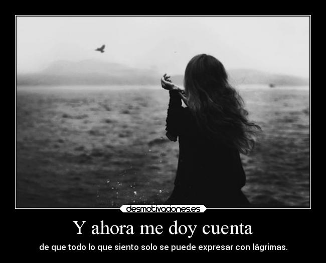 Y ahora me doy cuenta - de que todo lo que siento solo se puede expresar con lágrimas.