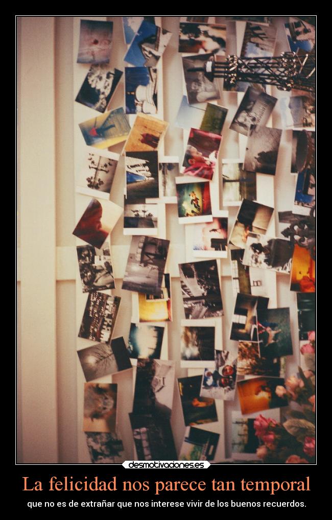 La felicidad nos parece tan temporal -