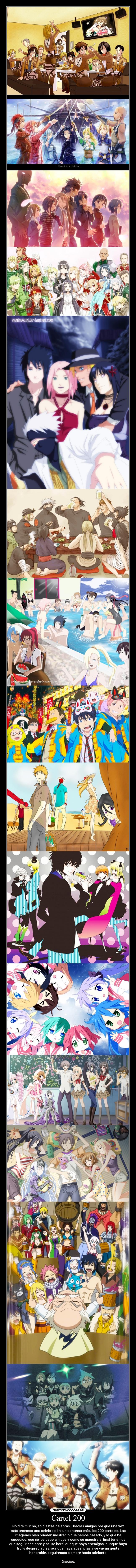 carteles fiesta alegria anime amistad amigos desmotivaciones cartel 200 gracias desmotivaciones