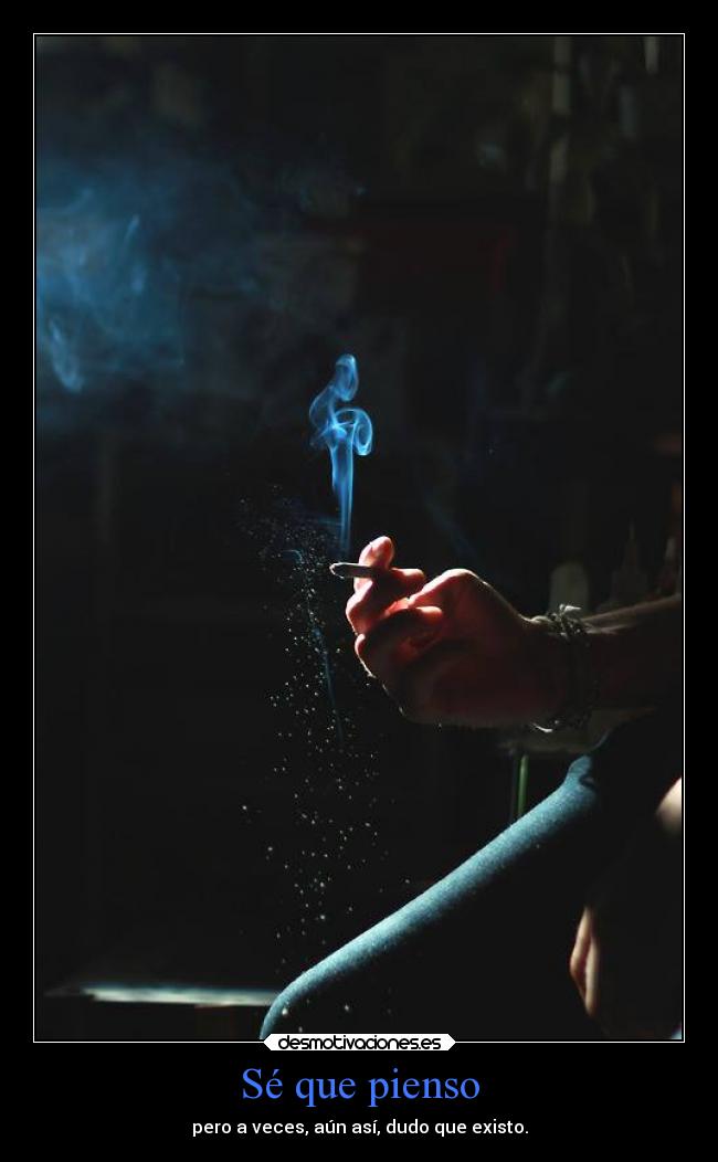 Sé que pienso - pero a veces, aún así, dudo que existo.