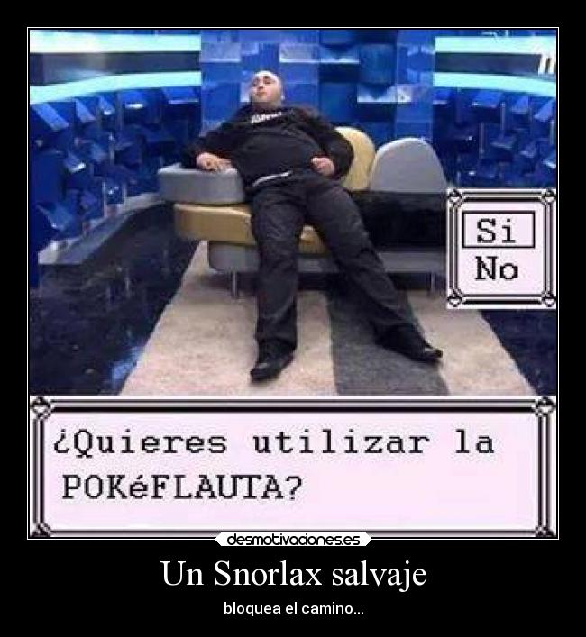 Un Snorlax salvaje - bloquea el camino...