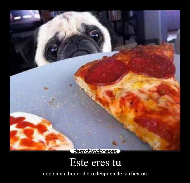 Este eres tu - decidido a hacer dieta después de las fiestas.